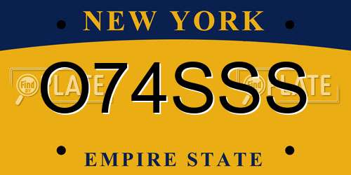 O74SSS New York License Plate