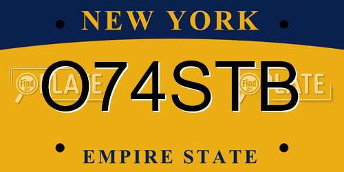 O74STB New York License Plate