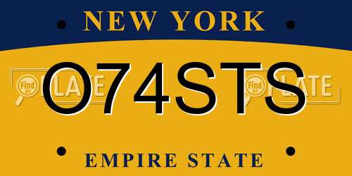 O74STS New York License Plate