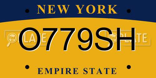 O779SH New York License Plate
