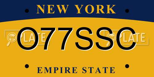 O77SSC New York License Plate