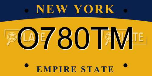 O780TM New York License Plate