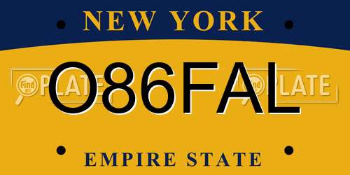 O86FAL New York License Plate