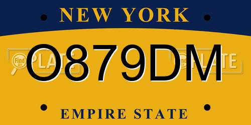 O879DM New York License Plate