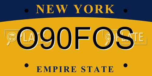O90FOS New York License Plate