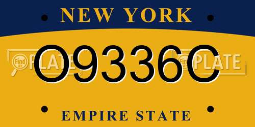 O9336C New York License Plate