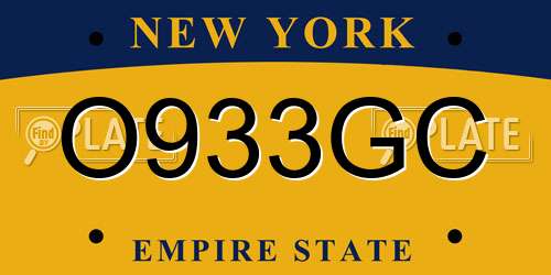 O933GC New York License Plate