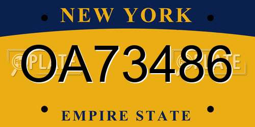 OA73486 New York License Plate