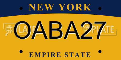 OABA27 New York License Plate