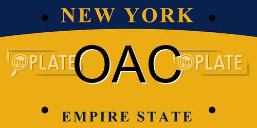 OAC New York License Plate