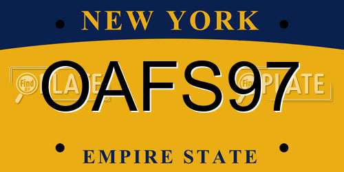 OAFS97 New York License Plate