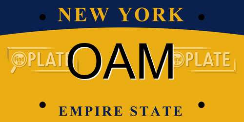 OAM New York License Plate