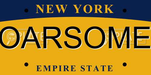 OARSOME New York License Plate