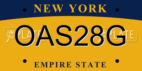 OAS28G New York License Plate