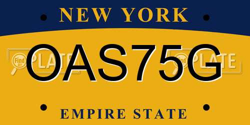 OAS75G New York License Plate
