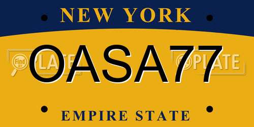 OASA77 New York License Plate