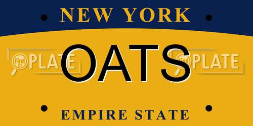 OATS New York License Plate