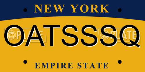 OATSSSQ New York License Plate