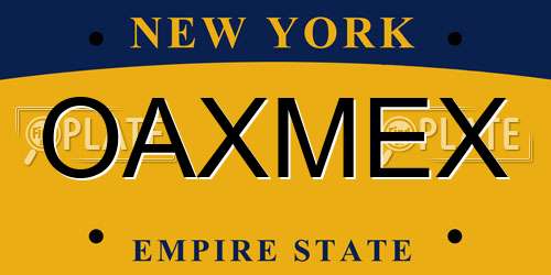 OAXMEX New York License Plate
