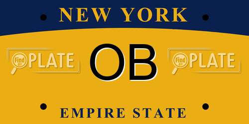 OB New York License Plate