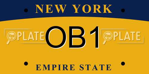 OB1 New York License Plate