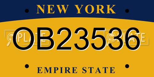 OB23536 New York License Plate