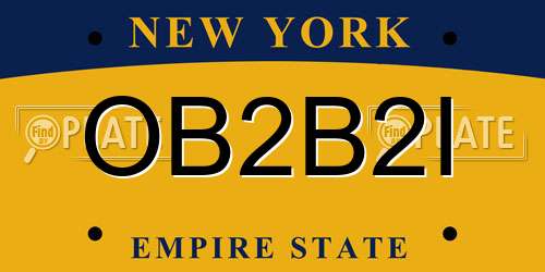 OB2B2I New York License Plate