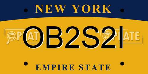 OB2S2I New York License Plate