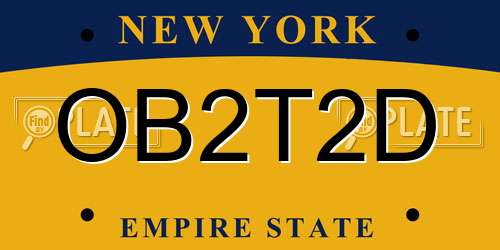 OB2T2D New York License Plate