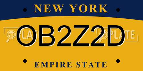 OB2Z2D New York License Plate