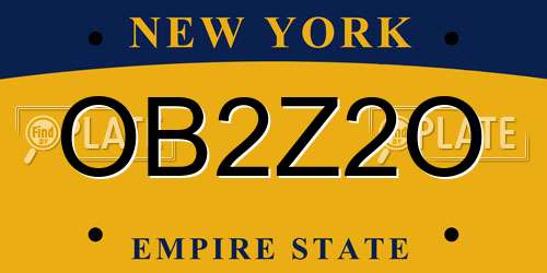 OB2Z2O New York License Plate