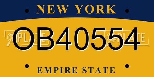 OB40554 New York License Plate
