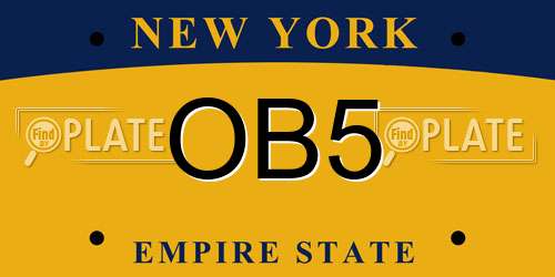 OB5 New York License Plate