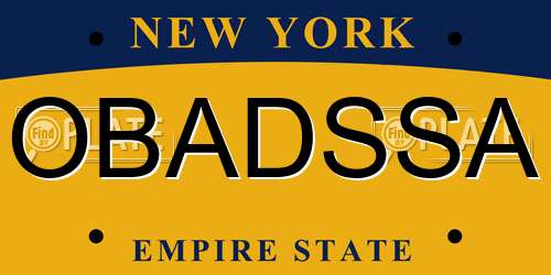 OBADSSA New York License Plate