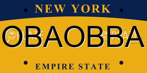 OBAOBBA New York License Plate