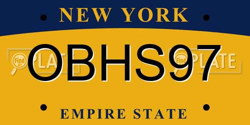 OBHS97 New York License Plate