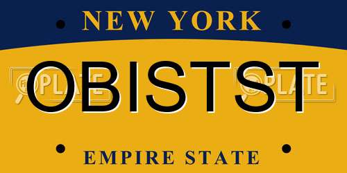 OBISTST New York License Plate
