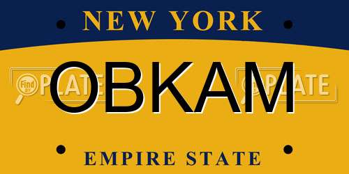 OBKAM New York License Plate