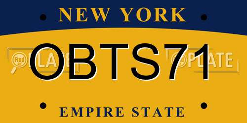 OBTS71 New York License Plate