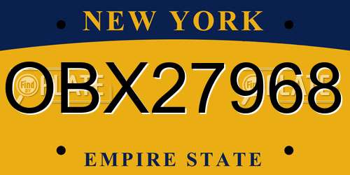 OBX27968 New York License Plate