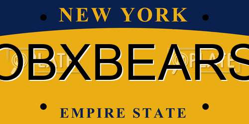 OBXBEARS New York License Plate