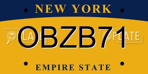 OBZB71 New York License Plate