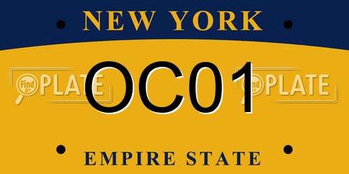 OC01 New York License Plate