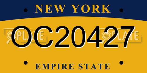 OC20427 New York License Plate