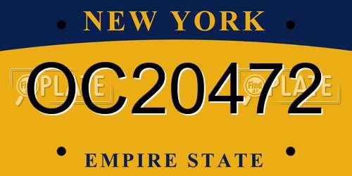 OC20472 New York License Plate