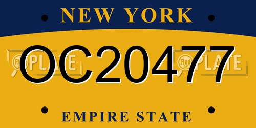 OC20477 New York License Plate