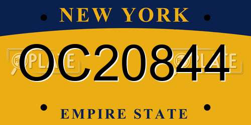 OC20844 New York License Plate