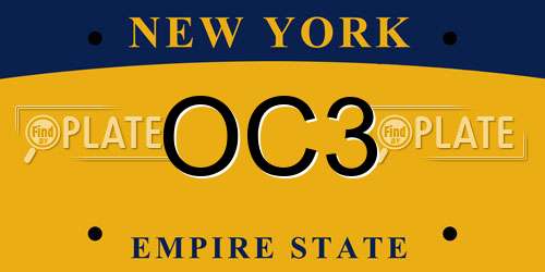 OC3 New York License Plate