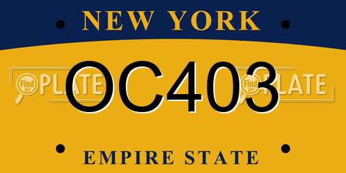 OC403 New York License Plate