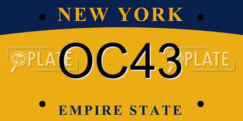 OC43 New York License Plate